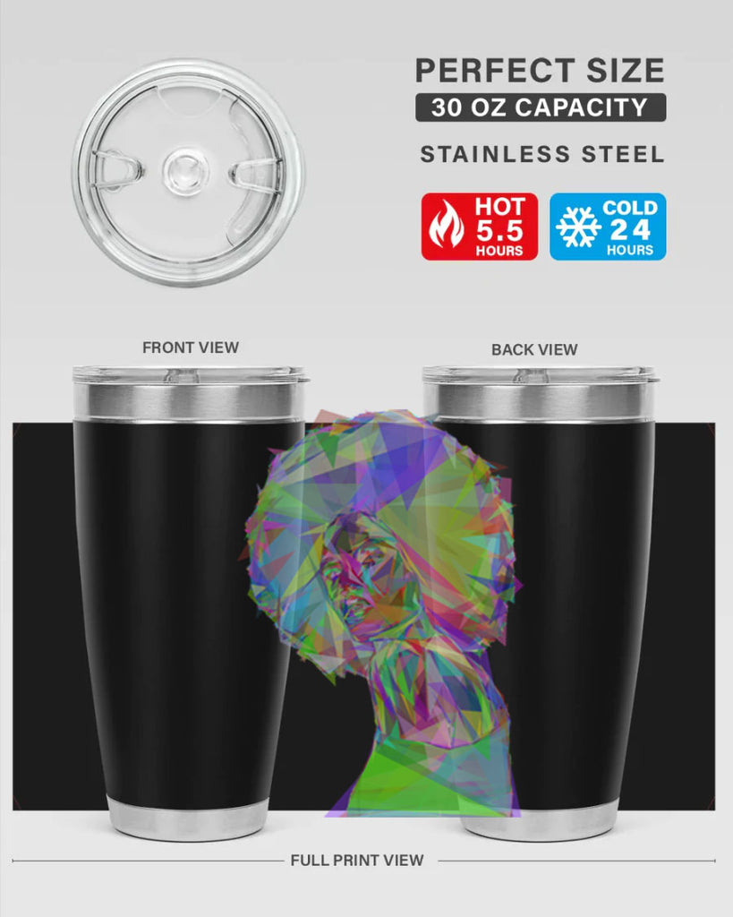 beautiful black woman geometric prismatic 59#- women-girls- Tumbler