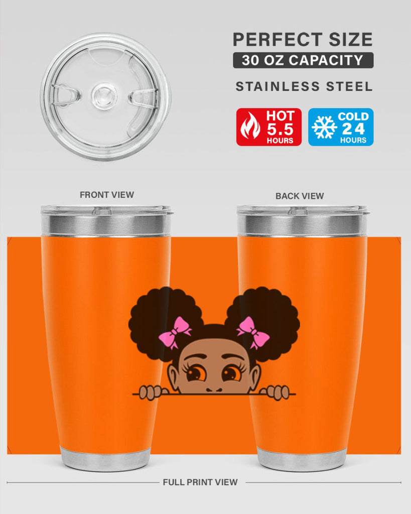 afro puffs girl peekaboo 79#- women-girls- Tumbler