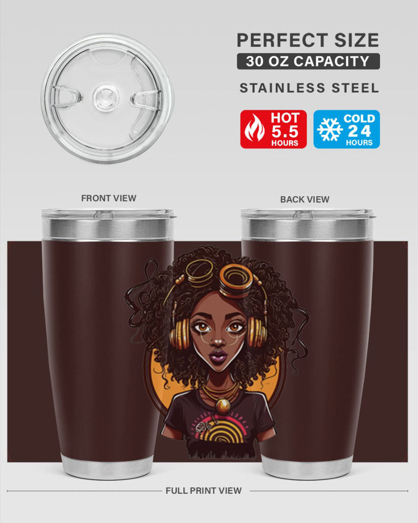 Sparkling Black Girl Design 5#- women-girls- Tumbler