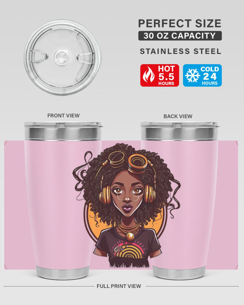 Sparkling Black Girl Design 5#- women-girls- Tumbler