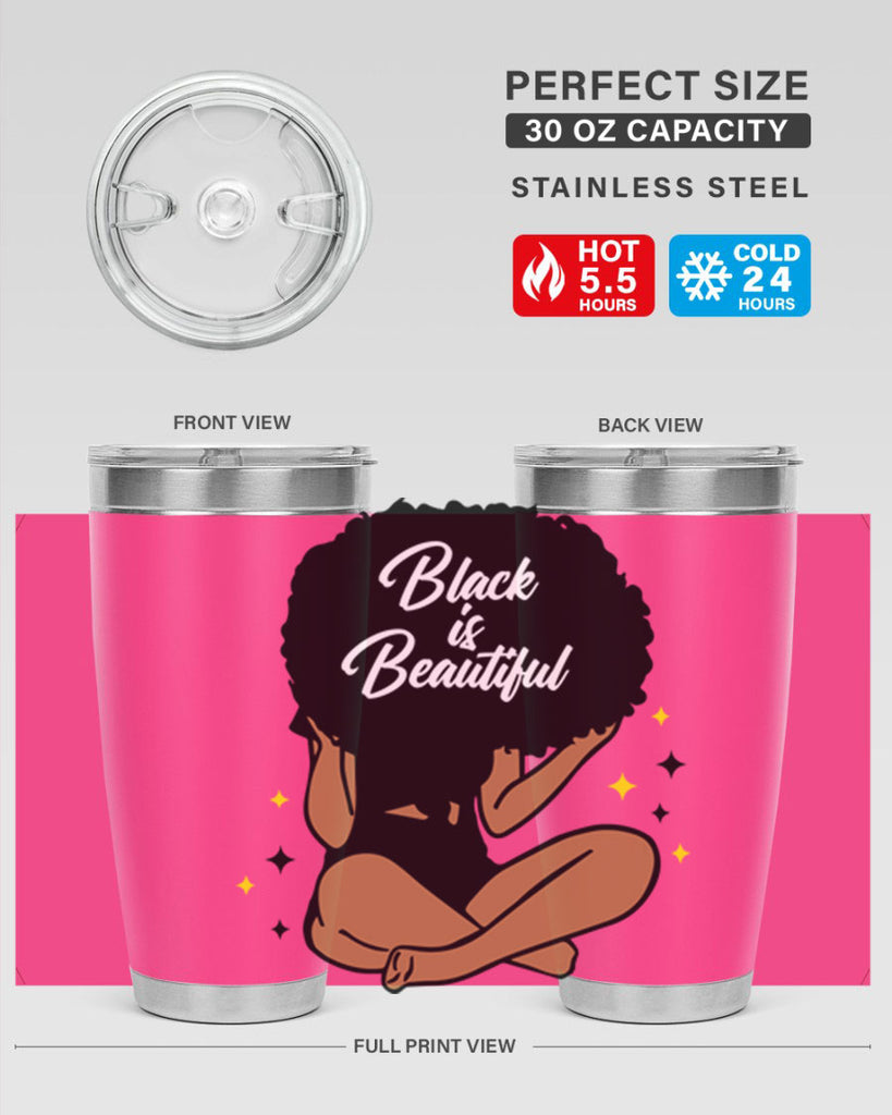 black is beautiful 14#- women-girls- Tumbler