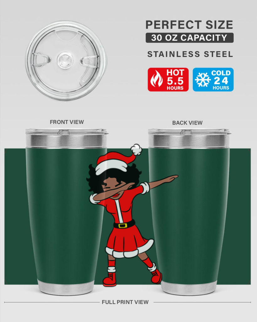 dabbing santa claus afro girl 50#- women-girls- Tumbler