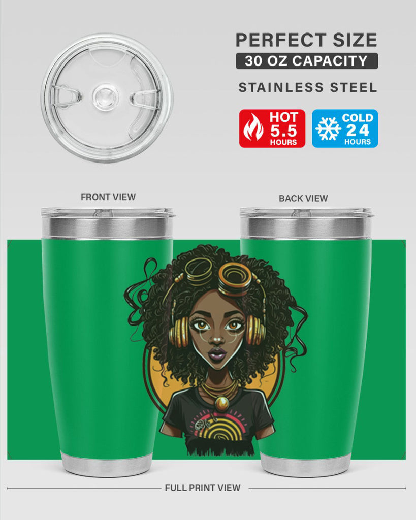 Sparkling Black Girl Design 5#- women-girls- Tumbler