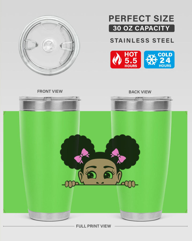 afro puffs girl peekaboo 79#- women-girls- Tumbler