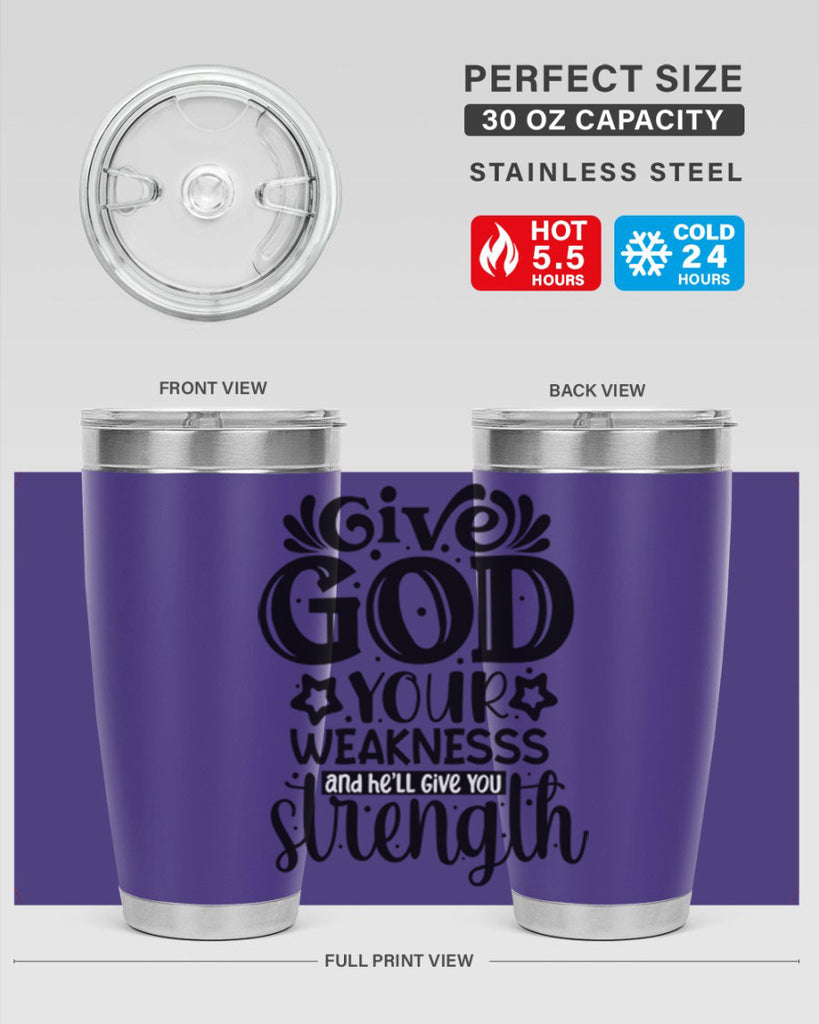 Give god your weaknesss and hell give you strength Style 37#- women-girls- Cotton Tank