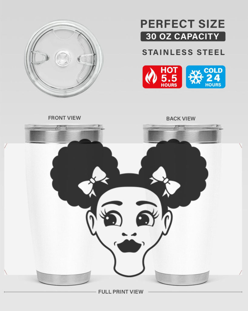 afro puffs girl face 73#- women-girls- Tumbler