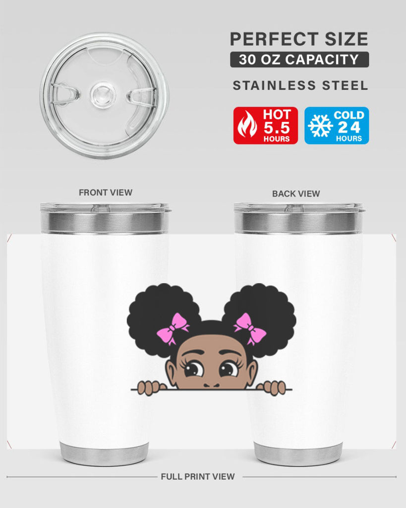 afro puffs girl peekaboo 79#- women-girls- Tumbler