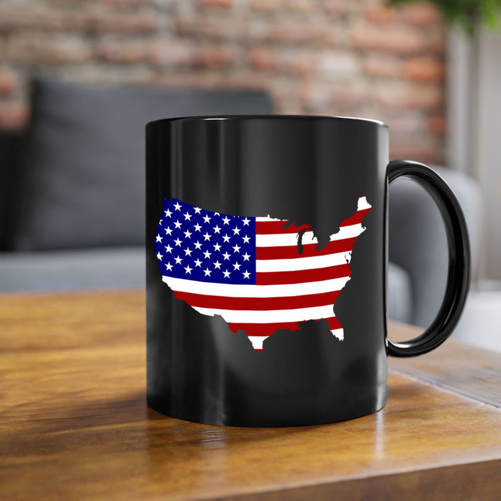 Flag With Map Style 50#- 4th Of July-Mug / Coffee Cup