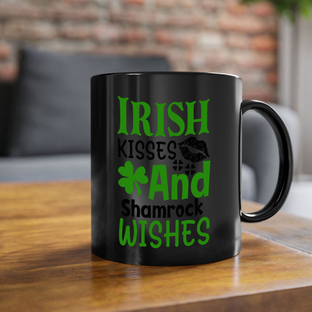 Irish Kisses And Shamrock Wishes Style 156#- St Patricks Day-Mug / Coffee Cup