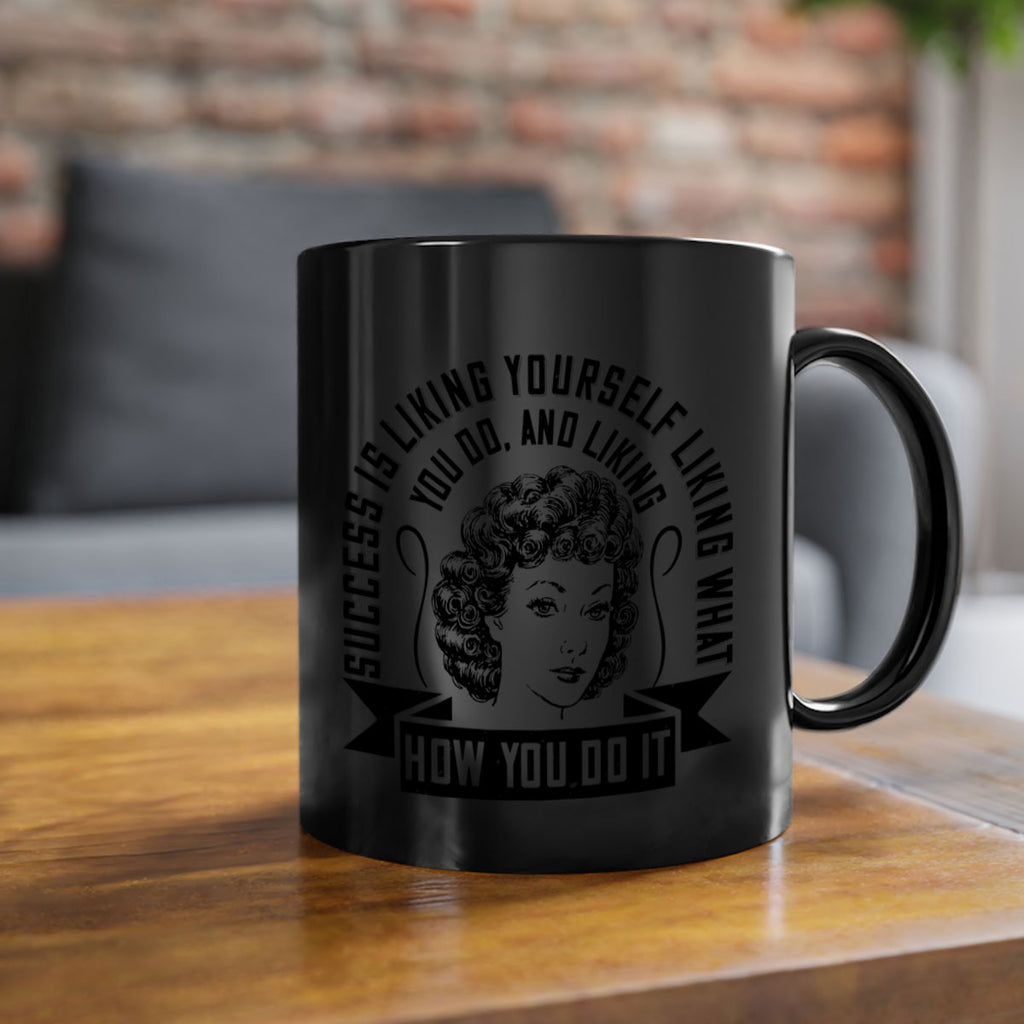 Success is liking yourself liking what you do and liking how you do it Style 16#- Afro - Black-Mug / Coffee Cup