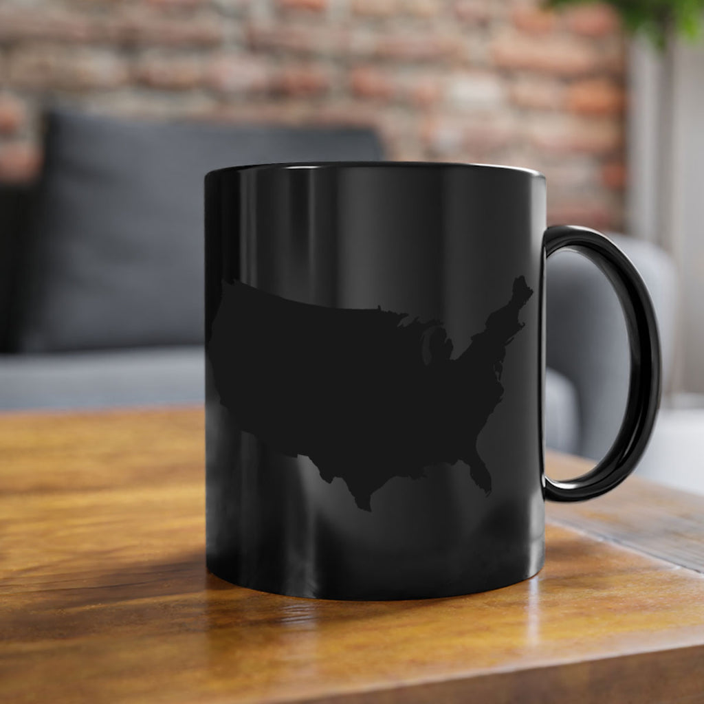 USA Solid Map Style 76#- 4th Of July-Mug / Coffee Cup