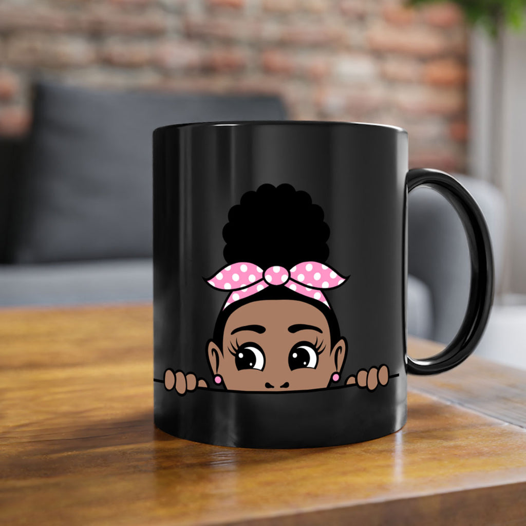 afro puff bandana girl peekaboo 86#- Black women - Girls-Mug / Coffee Cup