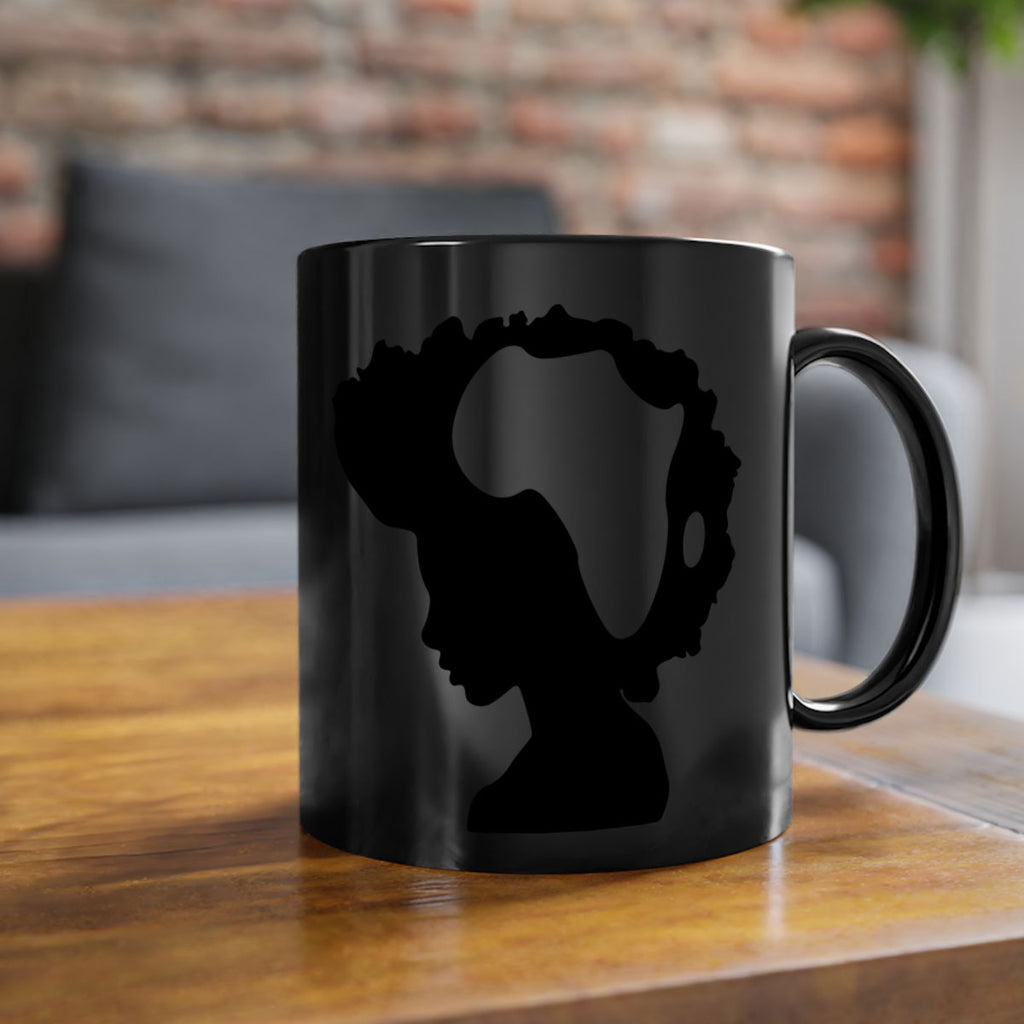 afro woman with africa map 65#- Black women - Girls-Mug / Coffee Cup
