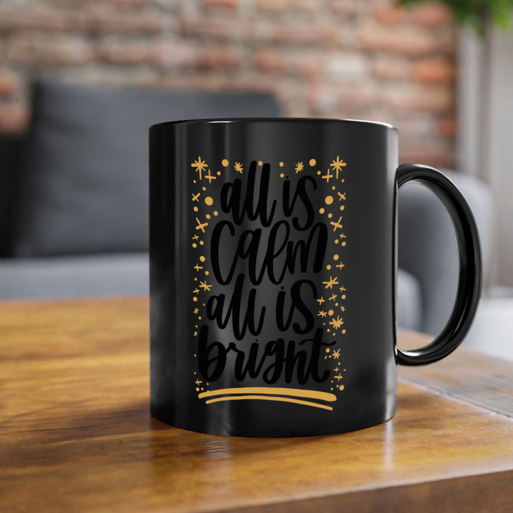 all is calm all is bright gold 214#- christmas-Mug / Coffee Cup
