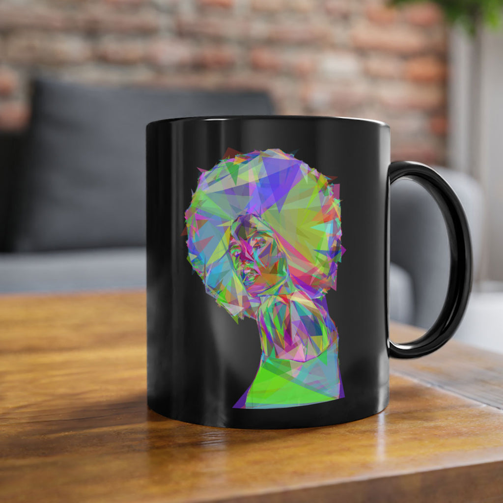 beautiful black woman geometric prismatic 59#- Black women - Girls-Mug / Coffee Cup