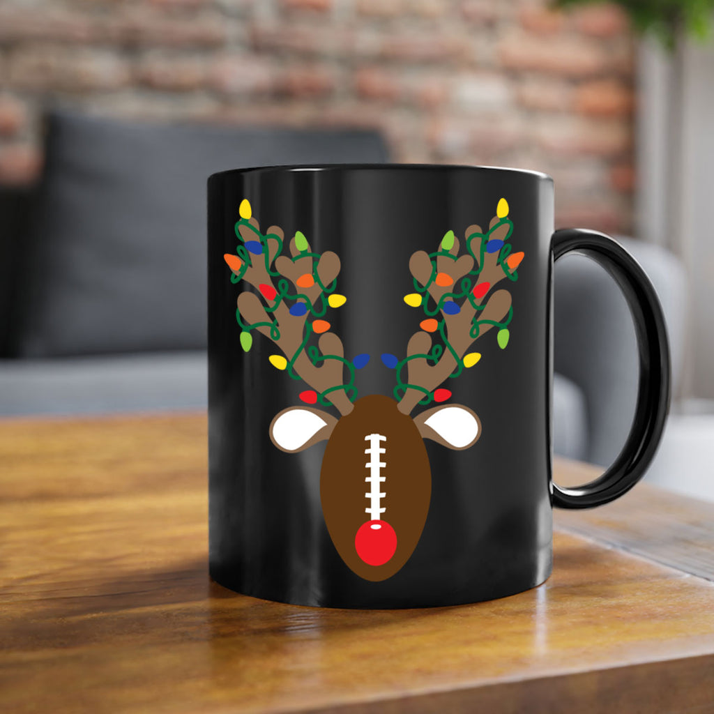 christmas reindeer antler football style 117#- christmas-Mug / Coffee Cup