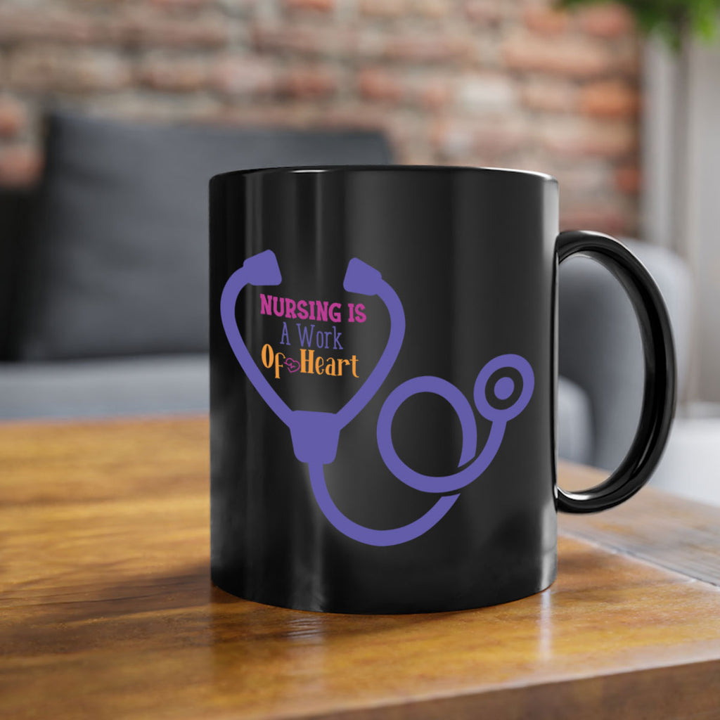 nursing is a work of heart Style 358#- nurse-Mug / Coffee Cup