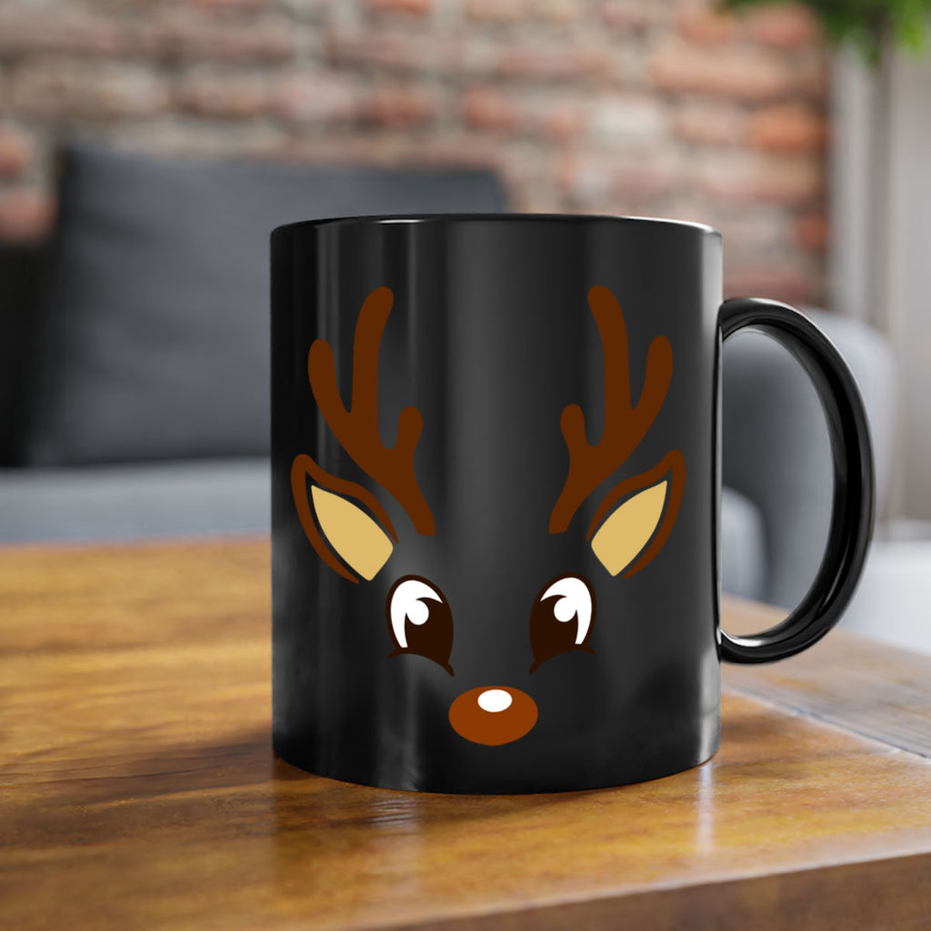 reindeer face style 599#- christmas-Mug / Coffee Cup