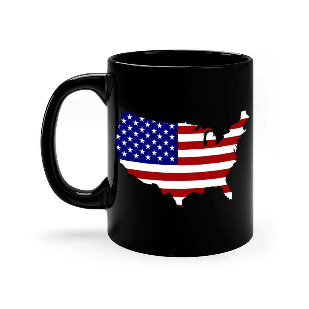 Flag With Map Style 50#- 4th Of July-Mug / Coffee Cup