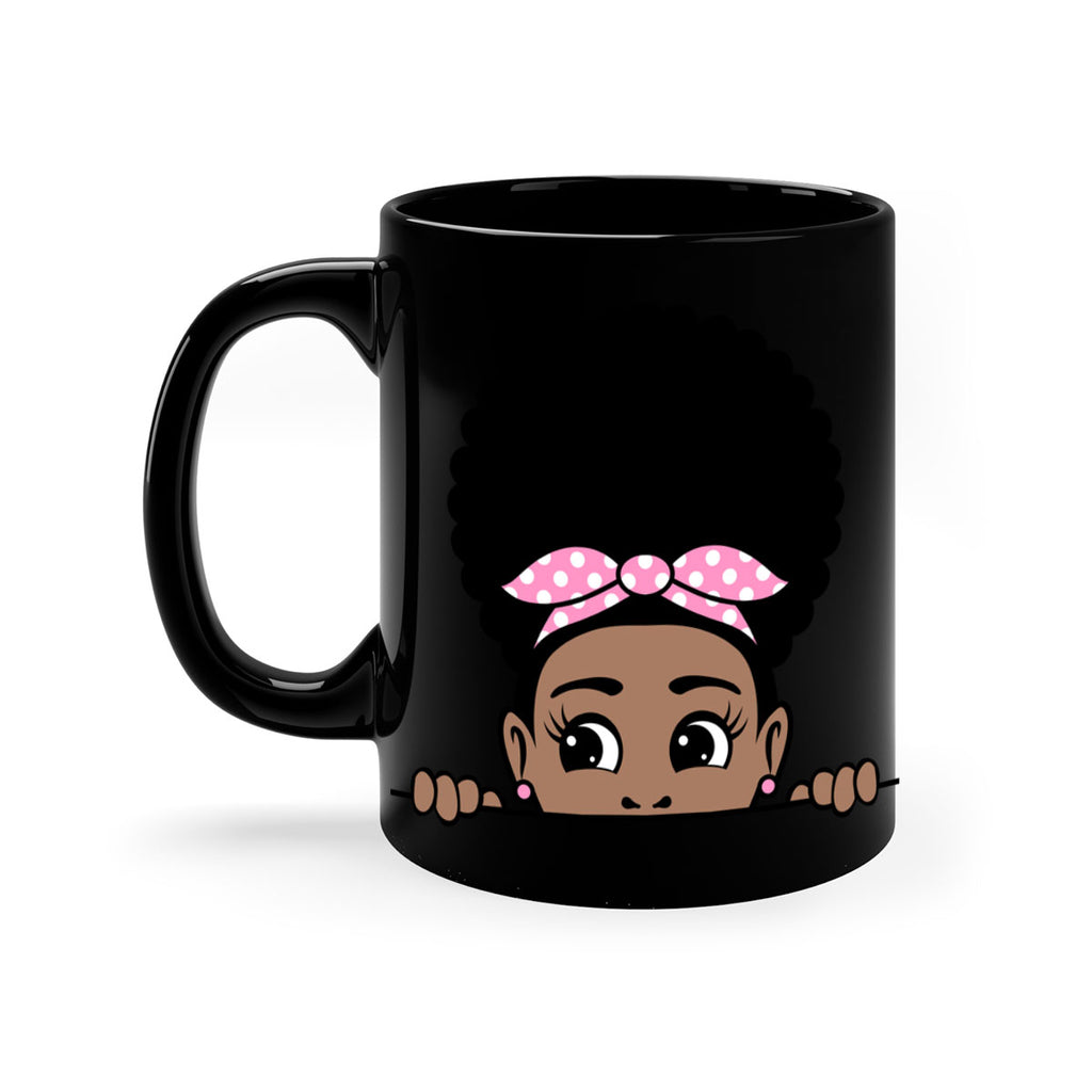 afro puff bandana girl peekaboo 85#- Black women - Girls-Mug / Coffee Cup