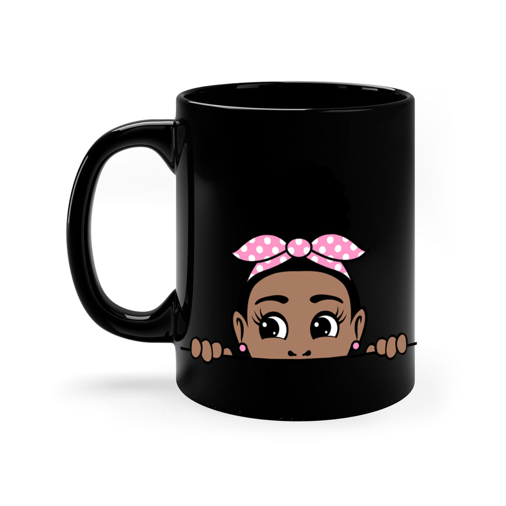 afro puff bandana girl peekaboo 86#- Black women - Girls-Mug / Coffee Cup