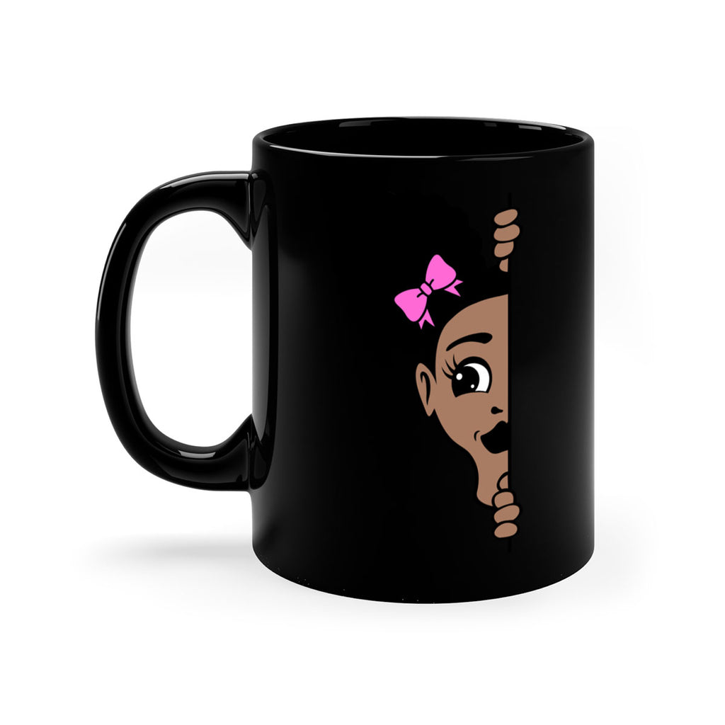 afro puffs girl peekaboo 83#- Black women - Girls-Mug / Coffee Cup