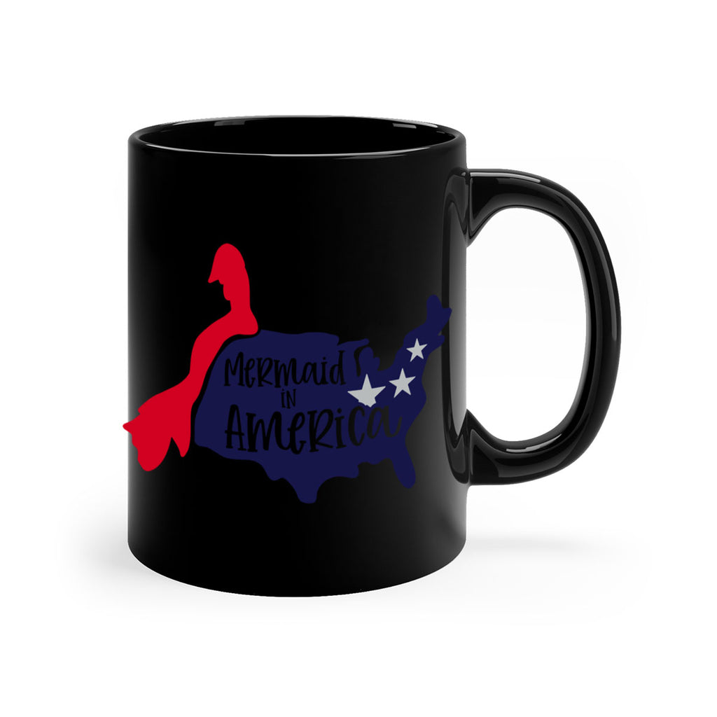 Mermaid In America Style 167#- 4th Of July-Mug / Coffee Cup