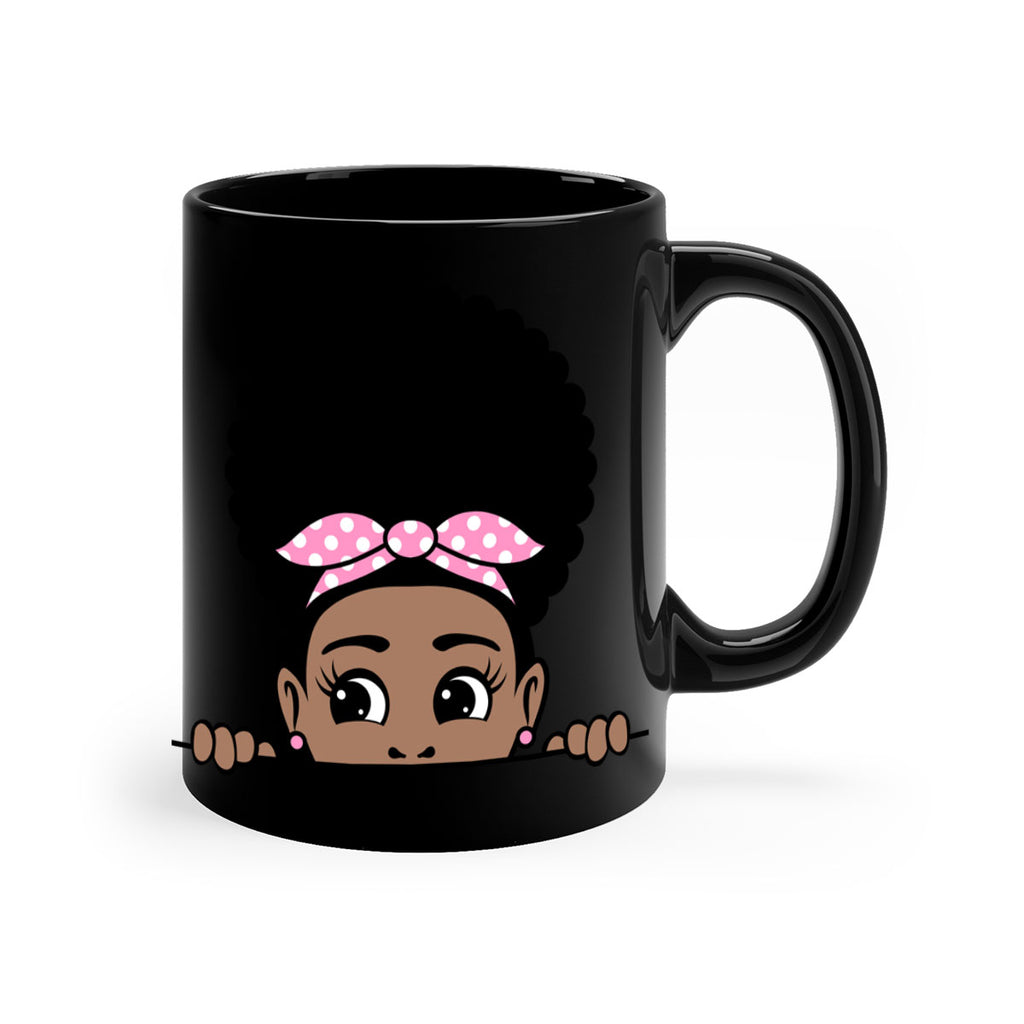 afro puff bandana girl peekaboo 85#- Black women - Girls-Mug / Coffee Cup