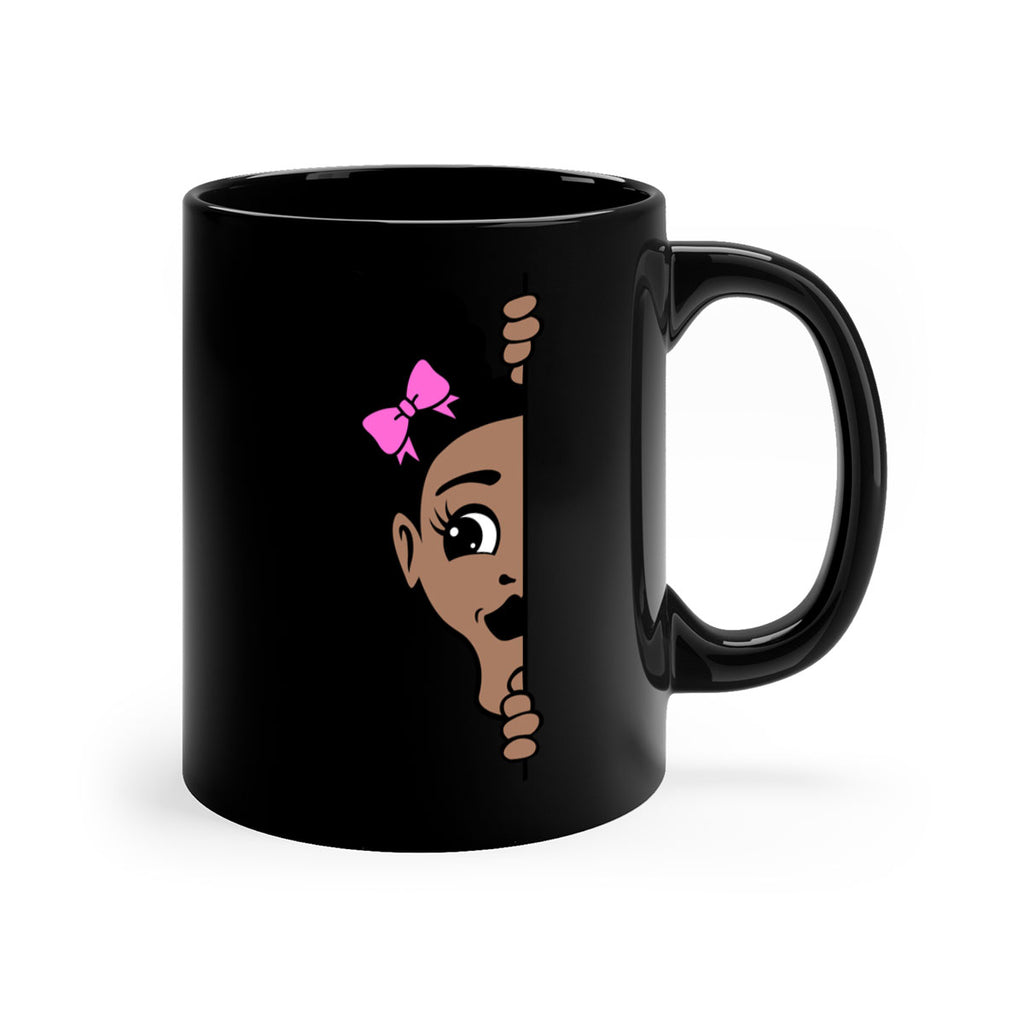 afro puffs girl peekaboo 83#- Black women - Girls-Mug / Coffee Cup