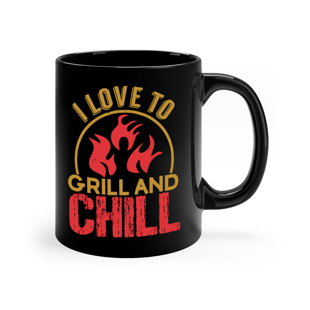i love to grill and chill 38#- bbq-Mug / Coffee Cup