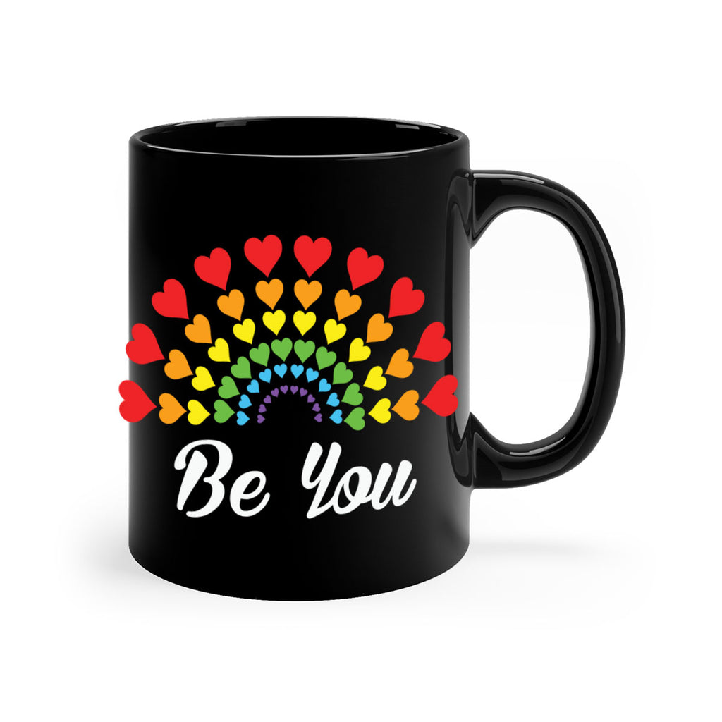 lgbtq be you rainbow heart lgbt 90#- lgbt-Mug / Coffee Cup