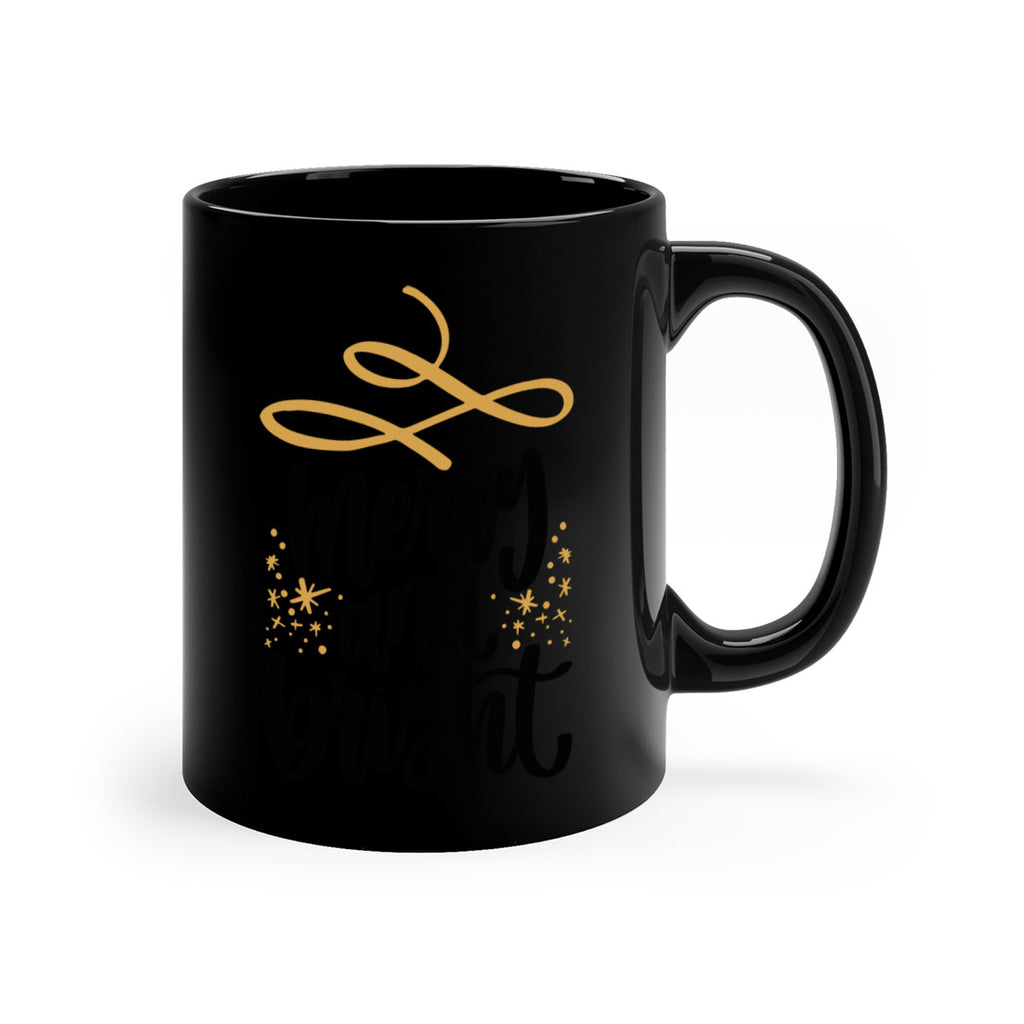 merry and bright gold 97#- christmas-Mug / Coffee Cup