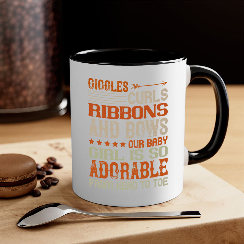 Giggles curls ribbons and bows Our baby girl is so adorable from head to toe Style 122#- baby2-Mug / Coffee Cup