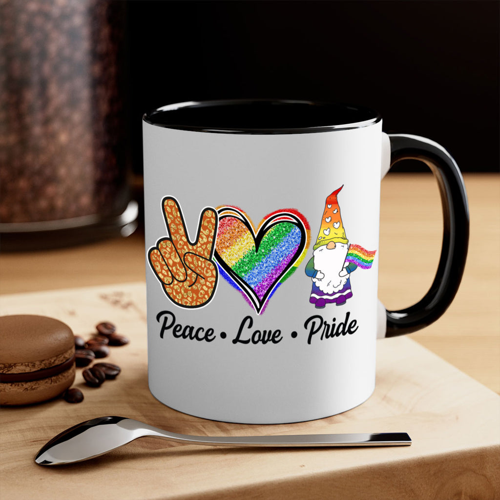 Peace Love Gnome Lgbt Flag  54#- lgbt-Mug / Coffee Cup