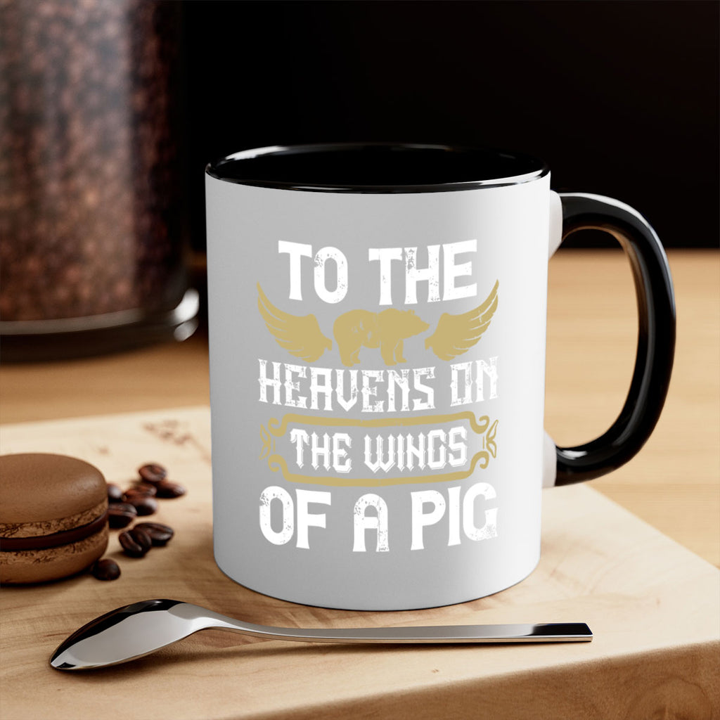 To the heavens on the wings of a pig Style 14#- pig-Mug / Coffee Cup