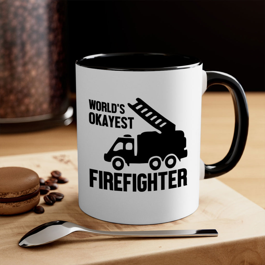 Worlds okayest Style 2#- fire fighter-Mug / Coffee Cup