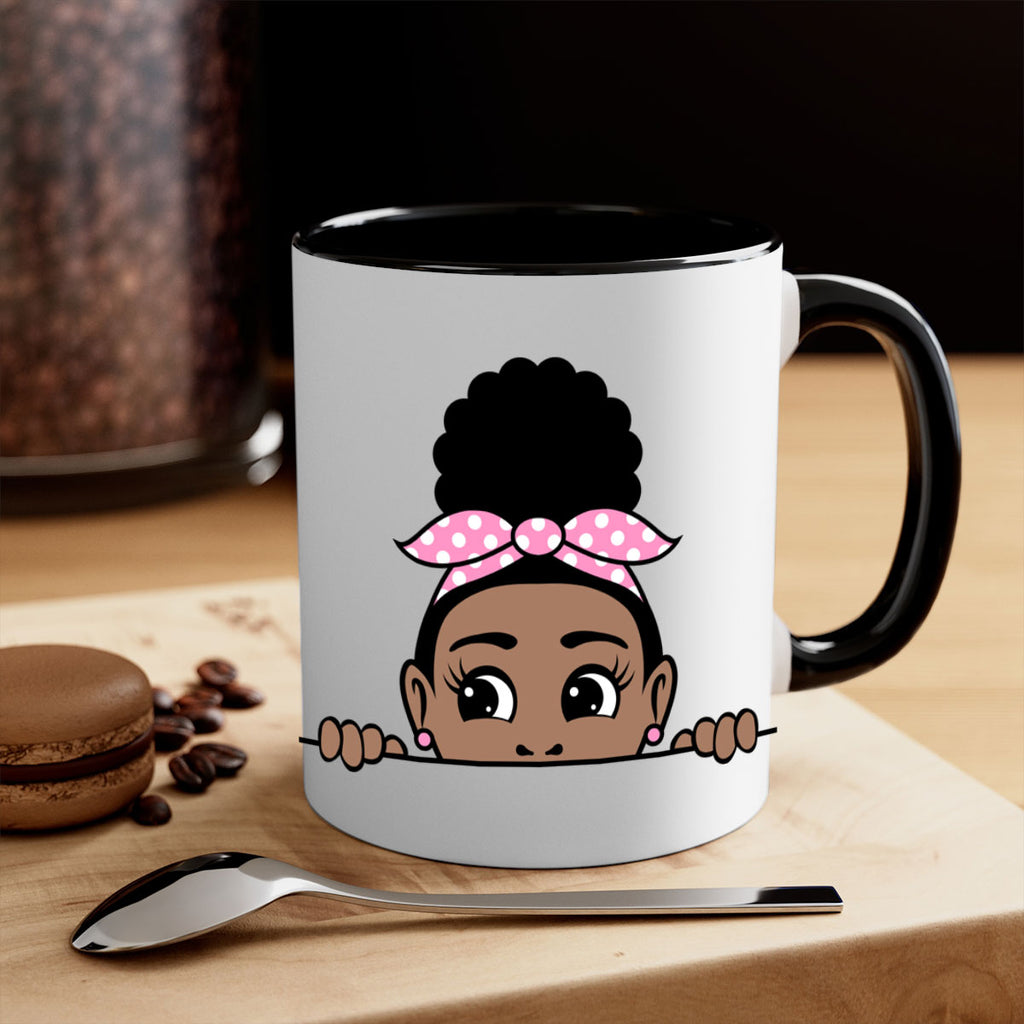 afro puff bandana girl peekaboo 86#- Black women - Girls-Mug / Coffee Cup