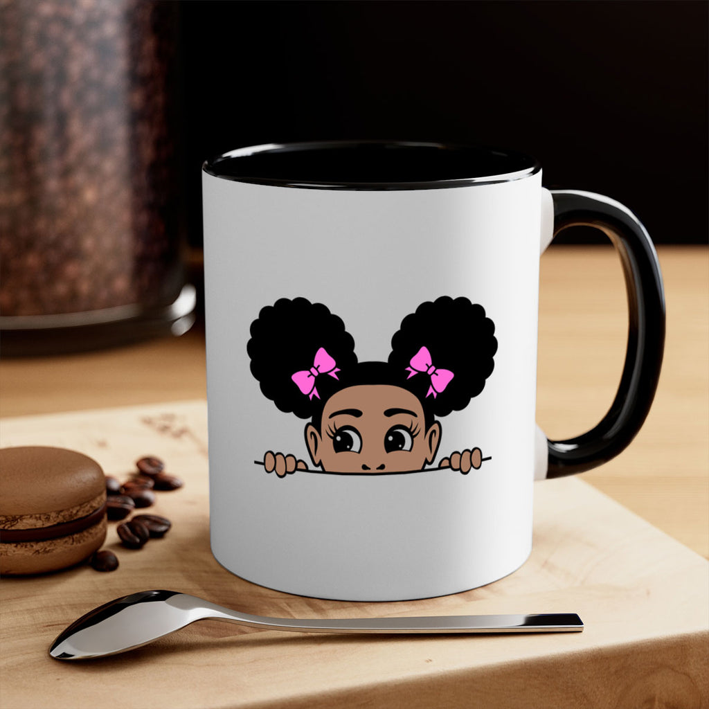 afro puffs girl peekaboo 79#- Black women - Girls-Mug / Coffee Cup