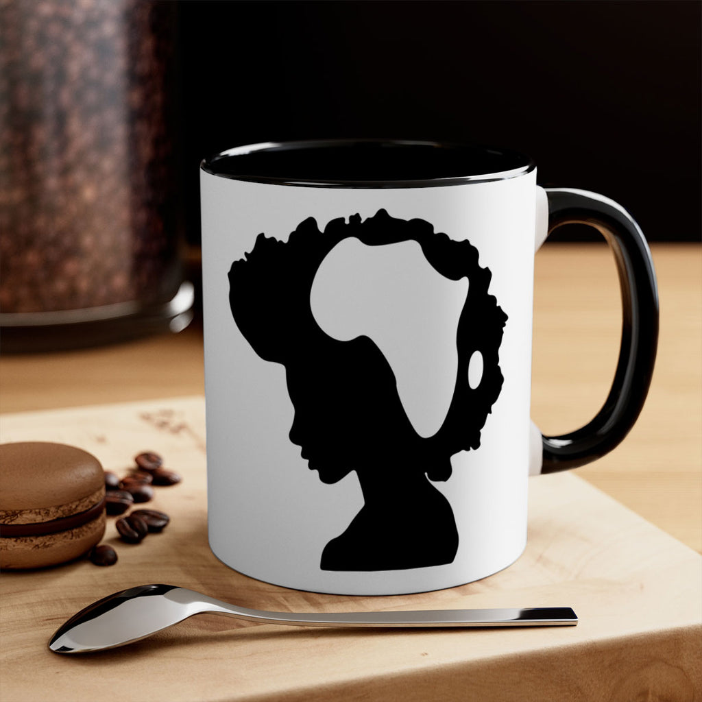 afro woman with africa map 65#- Black women - Girls-Mug / Coffee Cup