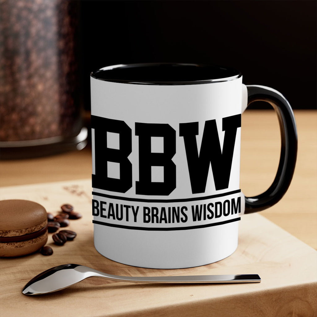 bbw beauty brains wisdom 263#- black words - phrases-Mug / Coffee Cup