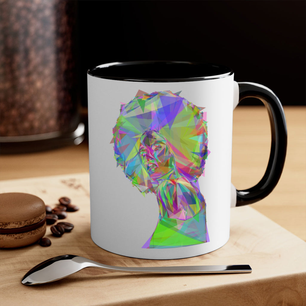 beautiful black woman geometric prismatic 59#- Black women - Girls-Mug / Coffee Cup