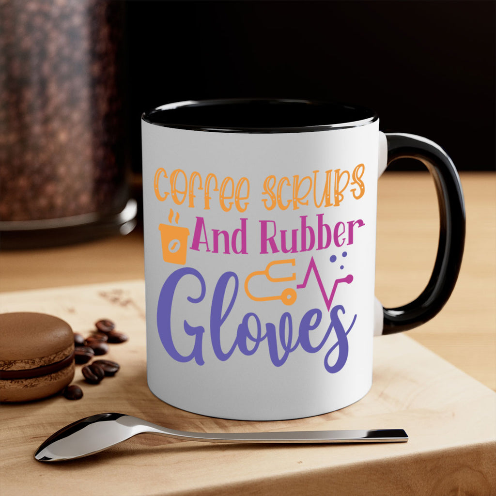 coffee scrubs and rubber gloves Style 392#- nurse-Mug / Coffee Cup