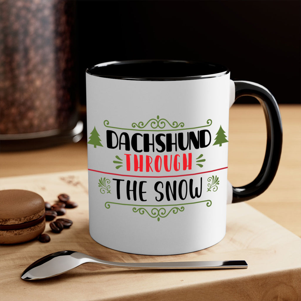 dachshund through the snow style 147#- christmas-Mug / Coffee Cup