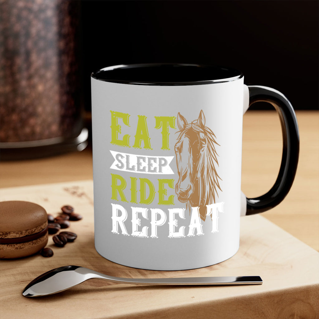 eat sleep ride repeat Style 7#- horse-Mug / Coffee Cup