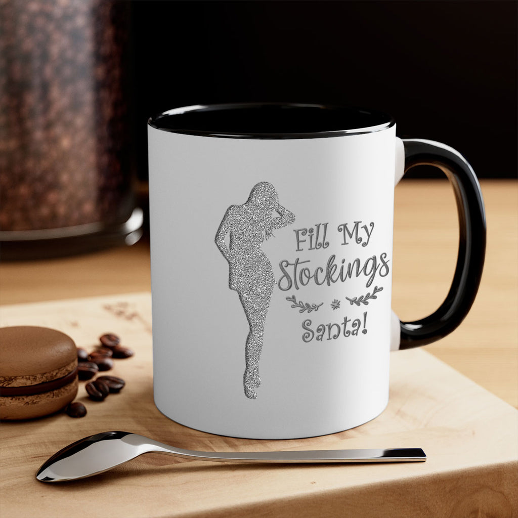 fill my stockings santa silver 322#- christmas-Mug / Coffee Cup