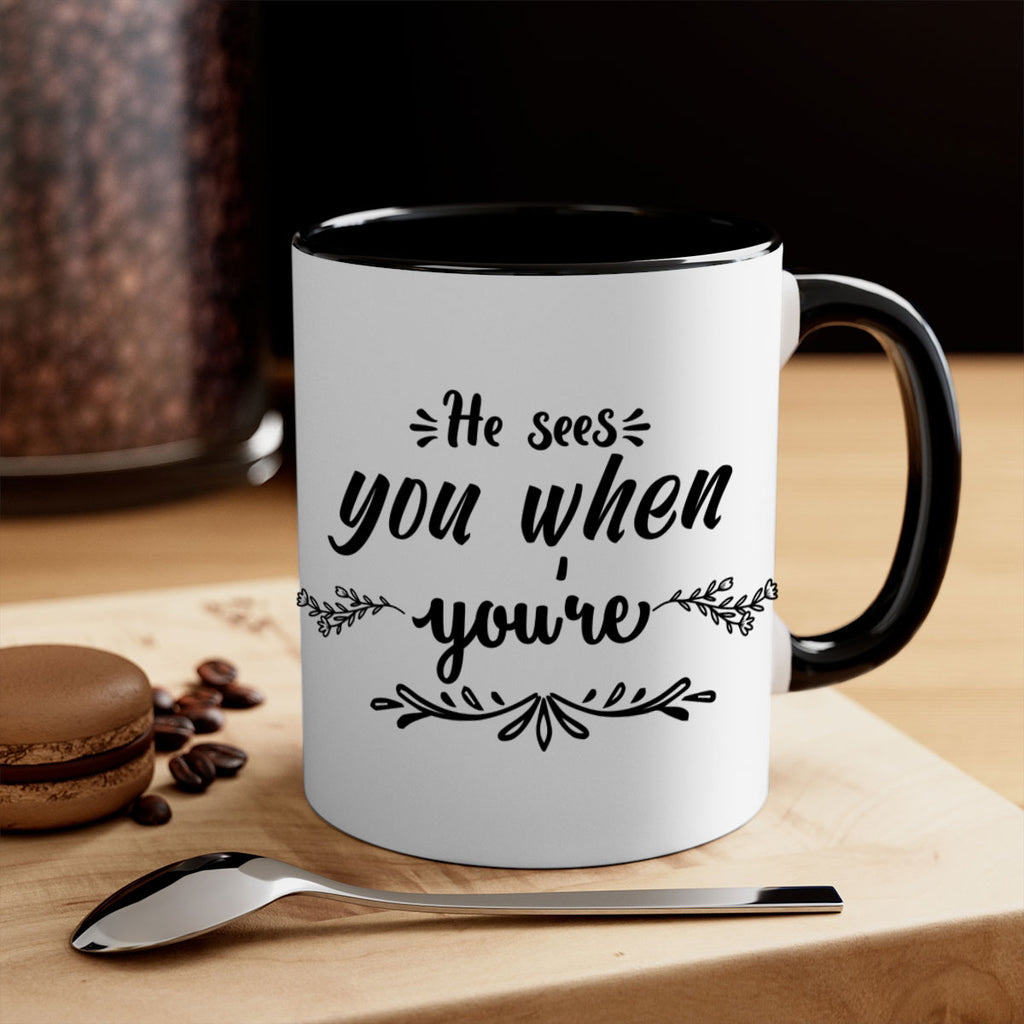 he sees you when you re sleeping style 282#- christmas-Mug / Coffee Cup