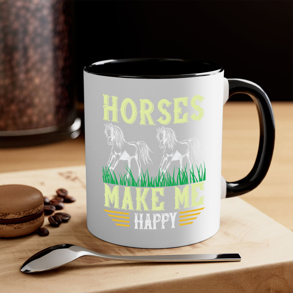 horses make me happy Style 40#- horse-Mug / Coffee Cup