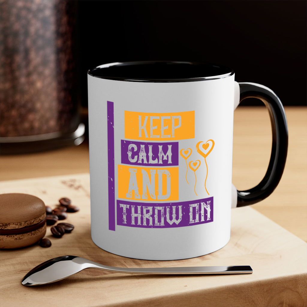 keep calm and throw on 55#- mardi gras-Mug / Coffee Cup