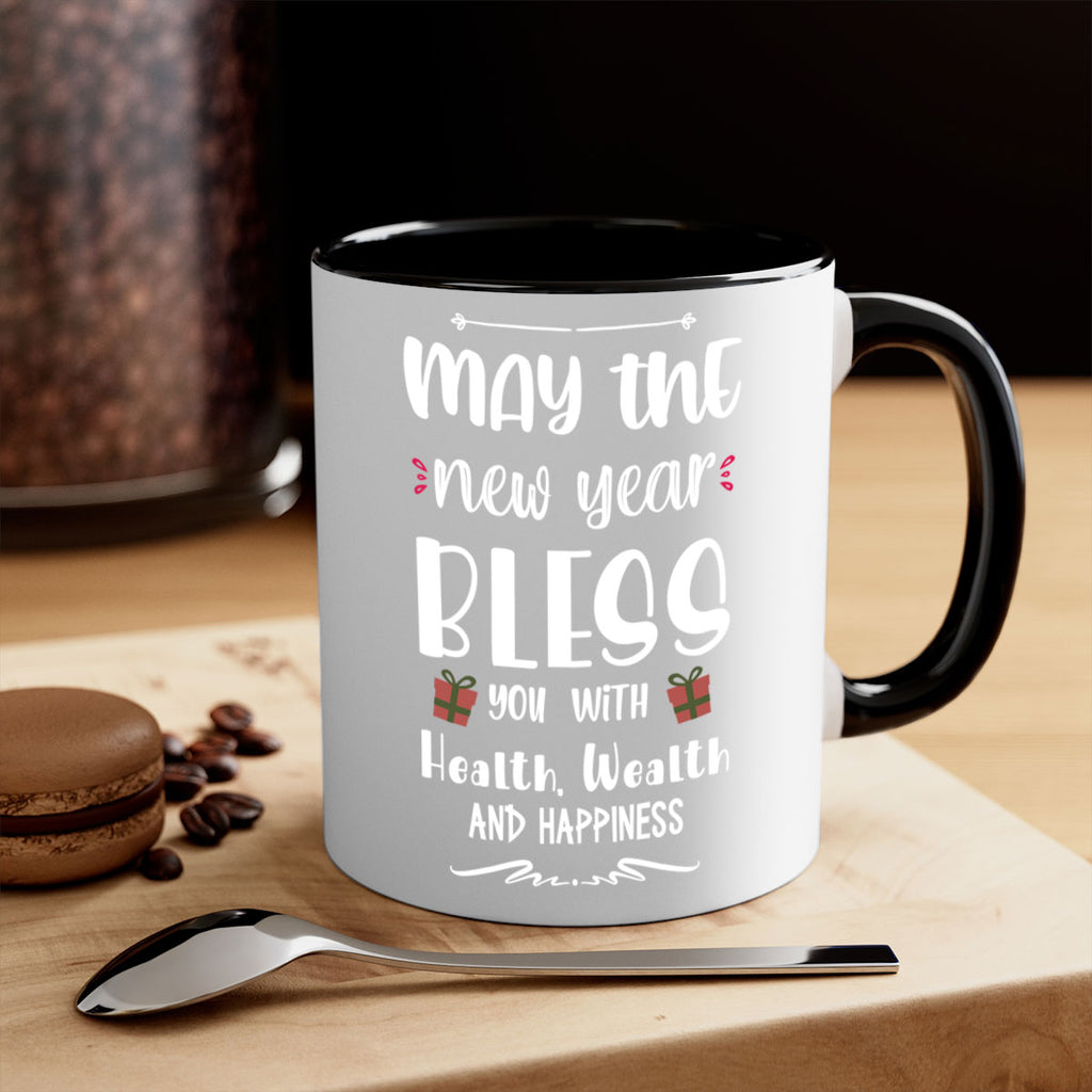 may the new year bless you with health, wealth and happiness style 452#- christmas-Mug / Coffee Cup