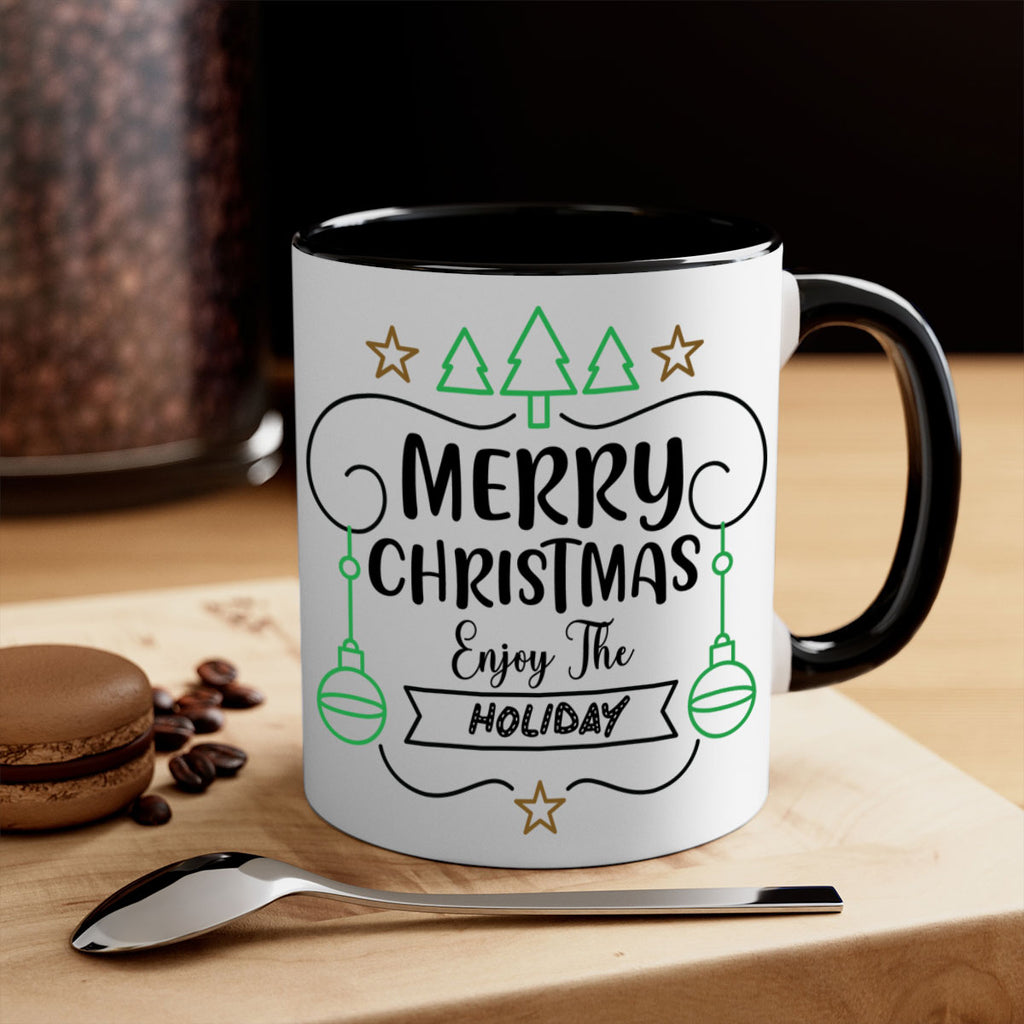 merry christmas enjoy the holiday style 499#- christmas-Mug / Coffee Cup